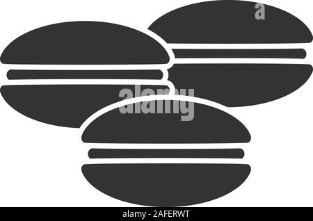 Icône glyphe macarons. Symbole de Silhouette. L'espace négatif. Vector illustration isolé Illustration de Vecteur