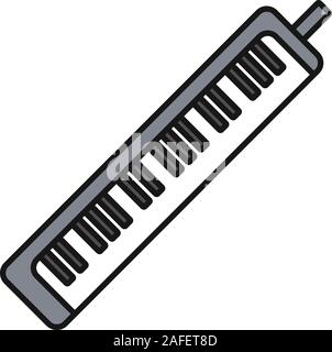 Mélodica icône couleur. Pianica. Vector illustration isolé Illustration de Vecteur