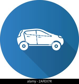 Vue côté voiture modèle plat, ombre portée de l'icône de glyphe. Automobile. Silhouette Vector illustration Illustration de Vecteur