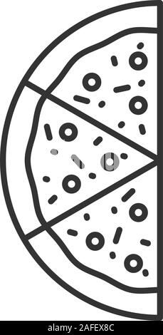 La moitié de l'icône linéaire pizza. Fine ligne illustration. Symbole de contour. Dessin vectoriel aperçu isolés Illustration de Vecteur
