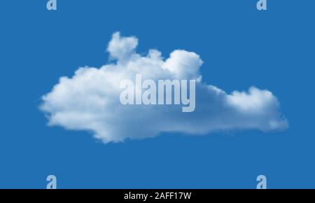 Cloud isolated over blue sky background. Vector illustration réaliste. Illustration de Vecteur