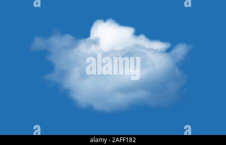 Cloud isolated over blue sky background. Vector illustration réaliste. Illustration de Vecteur