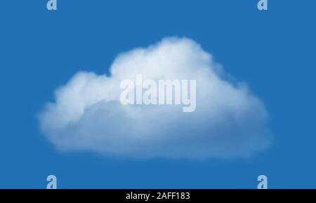 Cloud isolated over blue sky background. Vector illustration réaliste. Illustration de Vecteur