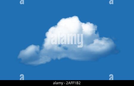 Cloud isolated over blue sky background. Vector illustration réaliste. Illustration de Vecteur