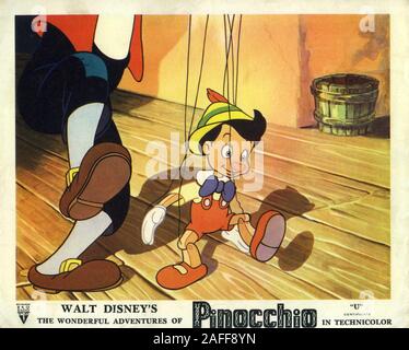 WALT DISNEY Pinocchio 1940 administration Norman Ferguson T. Hee Wilfred Jackson Jack Kinney Hamilton Luske Bill Roberts et Ben Sharpsteen histoire Carlo Collodi cartoon film de Walt Disney Productions / RKO Radio Pictures Banque D'Images