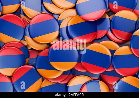 Badges avec le drapeau de l'Arménie, 3D Rendering Banque D'Images