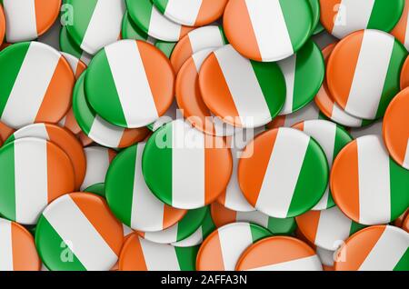 Badges avec le drapeau de l'Irlande, 3D Rendering Banque D'Images