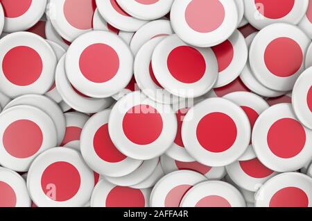 Badges avec le drapeau du Japon, 3D Rendering Banque D'Images