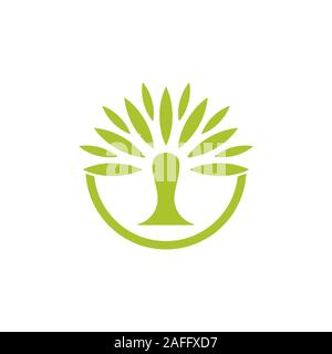Abstract green palm tree logo cercle vector Illustration de Vecteur