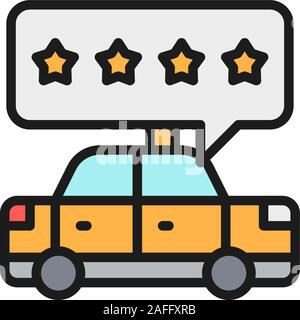 Service de Taxi 0, la qualité du service télévision sur l'icône de la ligne de couleur. Illustration de Vecteur