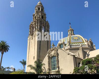 San Diego Balboa Park Bell Tower à San Diego, Californie, USA. Août, 22, 2019 Banque D'Images