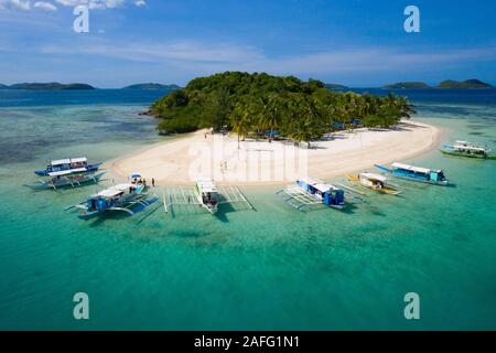 Vue aérienne de l'île du Col, Busuanga, Coron, Philippines Banque D'Images