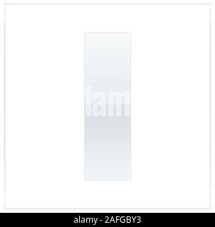 La lettre ı, rendu blancs et gris, moitié-moitié. Mêmes couleurs tourner à l'envers et utilisé dans l'image. Sur fond blanc Banque D'Images