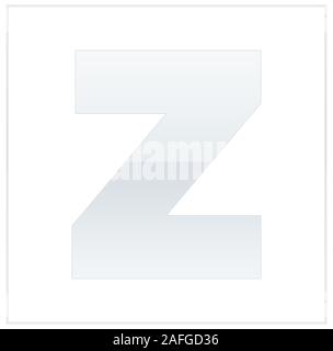 La lettre z, faites blancs et gris, moitié-moitié. Mêmes couleurs tourner à l'envers et utilisé dans l'image. Sur fond blanc Banque D'Images