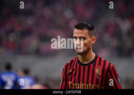Milan, Italie. Le 15 décembre, 2019. Suso de l'AC Milan au cours de la Serie A match entre l'AC Milan et Sassuolo au Stadio San Siro, Milan, Italie le 15 décembre 2019. Photo par Mattia Ozbot. Usage éditorial uniquement, licence requise pour un usage commercial. Aucune utilisation de pari, de jeux ou d'un seul club/ligue/dvd publications. Credit : UK Sports Photos Ltd/Alamy Live News Banque D'Images