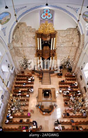 Jérusalem Israël. La synagogue Hurva, également connu sous le nom de Hurvat Rabbi Yehudah he-Hassid Banque D'Images