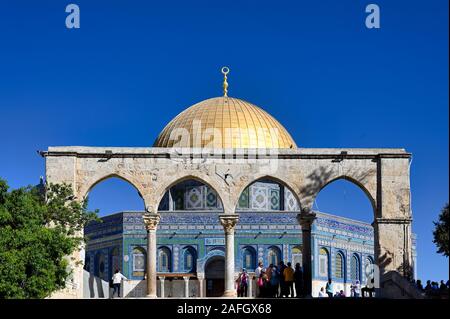 Jérusalem Israël. Dôme du rocher mosquée à Mont du Temple Banque D'Images