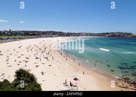 Bondi Beach Sydney, Australie sur une journée de printemps ensoleillée en novembre, Bondi, Sydney, Australie Banque D'Images