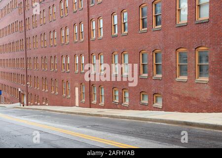 Quartier d'entrepôts dans la région de Cleveland, Ohio. Ville des États-Unis. Banque D'Images