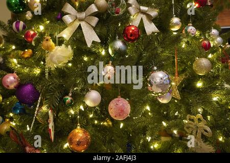 Belle décoration de sapin de Noël Banque D'Images