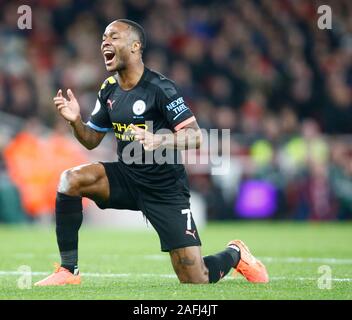 Londres, Royaume-Uni, le 15 décembre.Manchester City's Raheem Sterling au cours d'English Premier League entre Arsenal et Manchester City à l'Emirates stadium, Londres, Angleterre le 15 décembre 2019. (Photo par AFS/Espa-Images) Banque D'Images