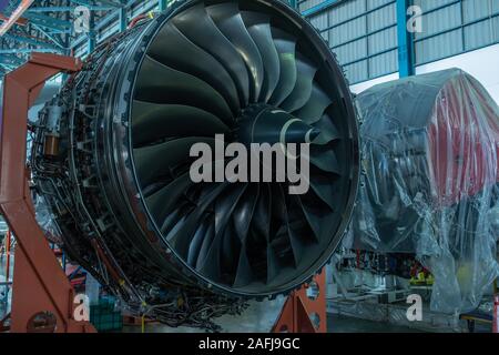 Moteur à turbine à gaz est d'une industrie aéronautique.Également utilisée dans l'industrie du pétrole et du gaz de la technologie.Il se compose d'un compresseur turbine de combustion. Banque D'Images