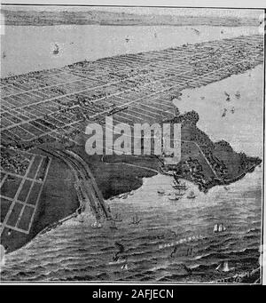 . Première de l'histoire de Bayonne, New Jersey. Birds Eye View BAYO NNE 73. F Bayonne en 1875. Avec la permission de l'Bayonoe 74 fois, l'histoire, de 1869, d'établir et de réglementer un service de police. Un fewmonths plus tard, George B. Whitney a été nommé chef de police.Michael Connolly et C. Van Horn a été nommé maire patrolmenby Meigs en même temps. C'était l'internatio-nale de la police. Le popvilation avait maintenant passé à 3 834. La première évaluation de l'impôt annuel (à l'exception de l'impôt local) fossoyeuse de charte pour l'exercice se terminant le 4 mai 1870, a été fixé par-dinance ou adoptée en septembre 1869, et l'amoun Banque D'Images