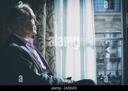 François de Closets, journaliste et auteur français. Paris, Janvier 2014 Banque D'Images