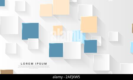 Résumé vecteur forme géométrique. Carré 3d papier fond.Vector Illustration pour fond d'écran, bannière, Fond, Carte, landing page , etc Illustration de Vecteur