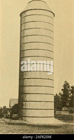 . Les silos en béton discontinue, Brooks ; brevet. oragepurposes qu'à un certain point dans le PacificCoast Membres, en partie parce que d'autres plus cropsdo fourrage dans différentes sections de ce territoire.Le maïs est toutefois avant tout un Américain récolte Ensilage thegreat et est, generallyspeaking, mieux adapté pour processesthan en silo n'importe quel autre domaine culture. Les raisons pour thisare facilement vu. L'épaisseur des tiges et des feuilles du maïs pack bien dans le silowhen ; couper le maïs est riche en amidon et d'autres glucides saccharine qui silageof assurer une acidité modérée, et il est relativement lowin pr Banque D'Images