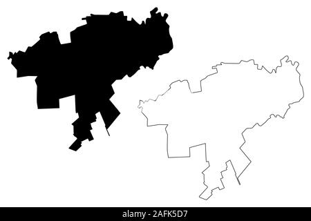 Causeni (République de Moldova, les divisions administratives de la République de Moldova) map vector illustration, scribble sketch carte Causeni Illustration de Vecteur