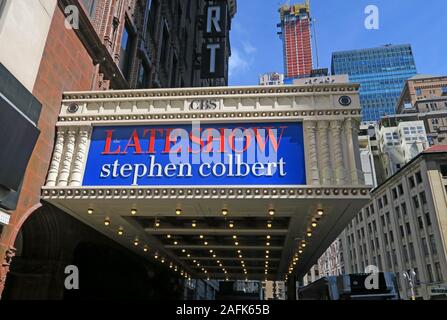 Spectacle tardif, Stephen Colbert, 697 Broadway, New York, NY 10019, États-Unis, au Ed Sullivan Theatre Banque D'Images