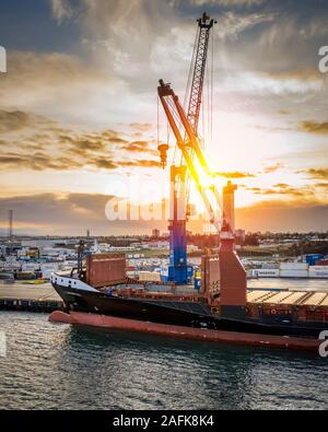 Port de Reykjavik, port d'expédition, Reykjavik, Islande Banque D'Images