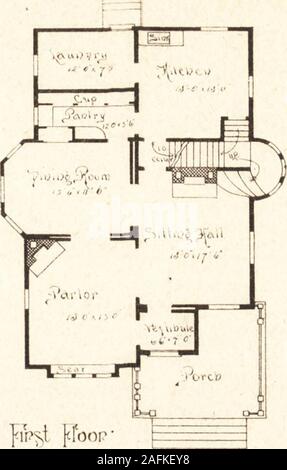 . Logement : offrant une vue artistique, des plans et des estimations de coût de nombreux cottage - dessins et modèles industriels, l'établissement des coûts à partir de $600, conçus et sélectionnés avec une référence particulière à l'économie dans la construction et la commodité d'arrangement. N° 74107. ]^jtfoor^t iP Banque D'Images