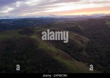 Beaux sentiers de randonnée serpentent à travers les collines de l'est pacifique, juste à l'est de la Baie d'Oakland, Berkeley, et El Cerrito dans la région de San Francisco. Banque D'Images