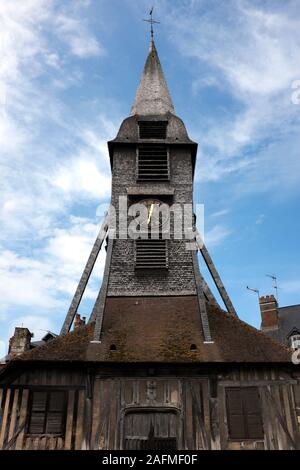 Le clocher de Saint Catherine's Church (Eglise Sainte Catherine), Honfleur, Normandie, France Banque D'Images