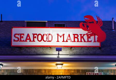 Marché de Fruits de mer, Wellfleet, Cape Cod, Massachusetts, États-Unis. Banque D'Images