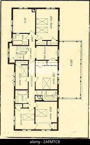 . American maisons et jardins. Le bâtiment qui crownsthe point Water Witch le Clubhouse et avant itare placé semi-bas circularbenches de ciment blanc. En face des bancs est amasser d'orange, de l'or en andbrown marigoldswhich Avith un lit de la mer bleue être-yond apporte à l'esprit par Rivieragardens la Mer Méditerranée. Le Clubhousehas un intérieur très attrayant. Plans d'étage et coin vue de la demeure du Général Charles W. Raymond, sourcier, New Jersey AMERICAN 244 maisons et jardins, juillet 1913 ainsi que l'extérieur. Il y a une bibliothèque et une salle de billard et un grand hall forentertainm Banque D'Images