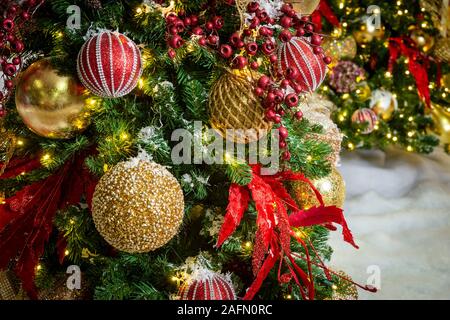 Ornements d'arbre de Noël Détail Banque D'Images