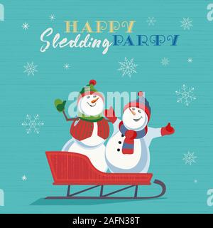 Traîneau à chiens heureux invitation parti modèle vectoriel Illustration de Vecteur