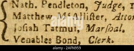 . Une poche almanack, pour l'année ...  : Calculé pour l'utilisation de l'état d'Massachusetts-Bay. , Marjhal-, Thomas Hall, Greffier. 5LLNE Laissez ! !ars,avocat.. C S6 1 séances des tribunaux fédéraux des États-Unis d'Amérique. Cour suprême. Un T le siège du gouvernement, sur le hi& Lundi inFebruary Aoguft et par année. Les COURS DE CIRCUIT. Circuit Eafiern. Dans les nouvelles voitures, à Samp/Portfmoutb, le 47e jour oiMa ? J aad à Exeter, le 44e d'octobre. la Vermont^ Windfar à Rutland et, alternativement, sur le 7e jour de novembre, et le nième jour de mai dans Mafjacbufetts, à Bolton, le 7ème jour de J L'un,et la Banque D'Images