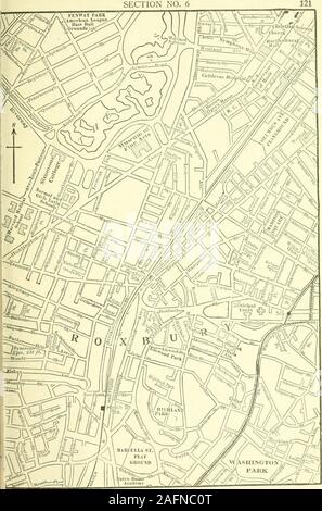 . Rand McNally, Boston guide de la ville et ses environs, avec des cartes et des illustrations ... Voir la carte pour les sections adjacentes Kev SECTION N° 6 O//^^ /une utr Fenway Park7/ ^A"". Voir la carte de clés pour les sections adjacentes de l'article N° 7 Banque D'Images