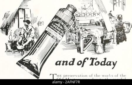 . Studio International. et d'aujourd'T. il- Préservation de l'ol ol travaille l&Lt ; )M Masters était dû à la th&Lt ; carefulstudy et d'observation donnée par le peintre à ses pigments, et non à un processus secret qu'ils ont possédé ma. Aujourd'hui l'artiste est soulagé le travail pénible de lo grindinghis les couleurs. Il n'a qu'à choisir les couleurs à partir de &Lt ; lolormcn thai inspirer son confiance. F. WEBER CO. se distingue avant tout dans la fabrication olArtist la couleur. Leur grande plante est une merveille moderne sciencecombined oldtime lo avec rigueur et à l'étude. Dans thisplant sont de grands granit électrique rol Banque D'Images
