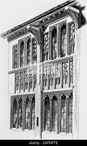 . La maison anglaise, comment juger de ses périodes et styles. ,Le plus anglophone et de la forme de style gothique. Chapitre IXLATE ET GOTHIQUE TUDOR maisons que nous avons déjà étudié deux housesbuilt ofGothic dans le style perpendiculaire-Oxburgh Hall, Norfolk,et un beau manoir à Great Chalfield,Wiltshire ; mais quelque chose de plus doit être saidabout cette forme anglaise de gothique, becauseour maisons Tudor doivent toute leur bestqualities. On dit que l'architecture Tudor beginwith le règne de Henry, VH, en 1485, une distinction désignent toujoursla ; peut alors être faite entre statuer son prédécesseur, le soi-disant perpendiculaires Banque D'Images