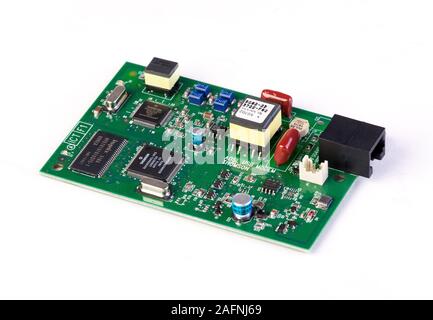 composants électroniques sur la carte de circuit imprimé à montage en surface Banque D'Images