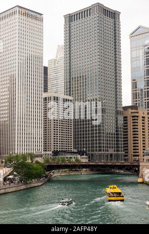 Riverwalk à Chicago, Illinois Banque D'Images