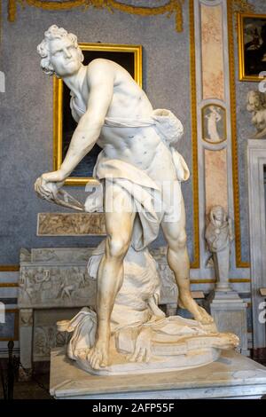 Art italien, sculpture de David, sculptures de Gian Lorenzo Bernini, Galleria Borghese Museum, Villa Borghese, Rome, Italie Banque D'Images