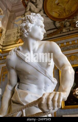 Art italien, sculpture de David, sculptures de Gian Lorenzo Bernini, Galleria Borghese Museum, Villa Borghese, Rome, Italie Banque D'Images