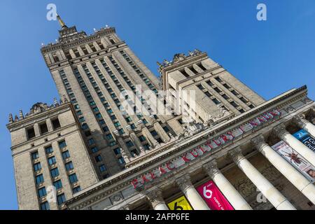 Le Palais de la Culture et de la science à Varsovie, Pologne Banque D'Images