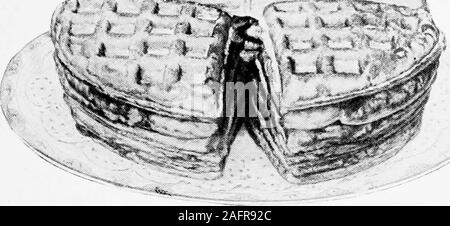 . La nourriture ; sa composition et préparation ; un manuel pour les cours d'arts ménagers. ^ ^TM* pi-J %^^j Wk,^^ *. Avec la permission du Royal 0} La poudre Co. Fig. 10.-gaufres. Banque D'Images